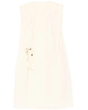 JNBY Robe Elisa Sans Manches À Pompons - White
