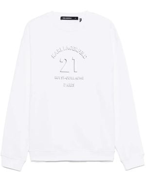 Karl Lagerfeld Logo-Plaque Sweatshirt - White