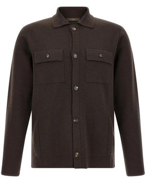 Zanone Saharan Button-Up Cardigan - Black