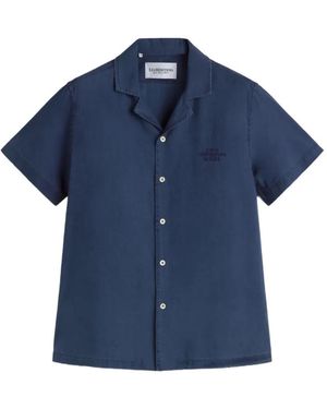 LES HÉRITIERS X Mas Sorrer Short-Sleeve Shirt - Blue