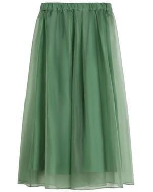 Weekend by Maxmara Jupe À Taille Élastiquée Et Empiècement Transparent - Green