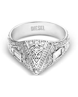 DIESEL Pavé-Cone Ring - White