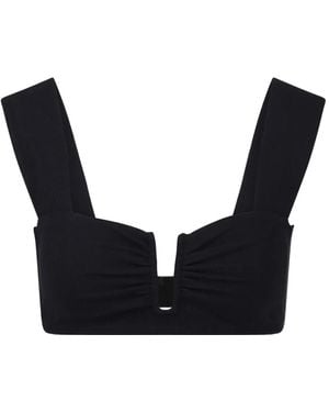 By Malene Birger Belira Ruched-Detail Bikini Top - Black