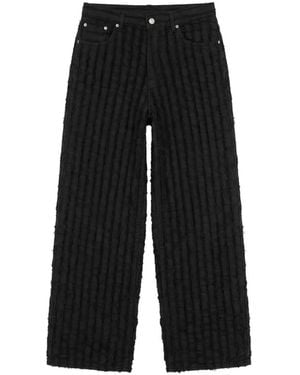 Haikure Bethany Frayed-Stripe Jeans - Black