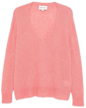Bompard V-Neck Ribbed Jumper - Pink