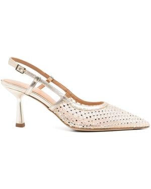 Chantal 80Mm Crystal-Embellished Court Shoes - Natural