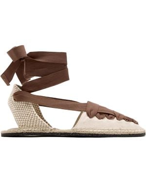 Loeffler Randall Wilson Ribbon-Lace Espadrilles - Brown