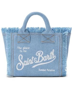 MC2 Saint Barth Vanity Mini Frayed Tote Bag - Blue