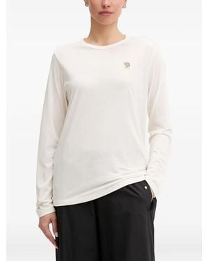 Fjallraven Logo-Print Long-Sleeve T-Shirt - White