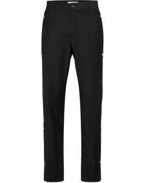 Philipp Plein Monogram-Insert Straight-Leg Trousers - Black