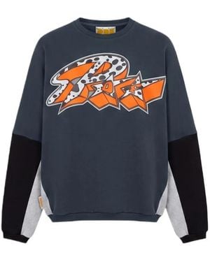 PDF Alare Graphic-Print Panelled Sweatshirt - Blue