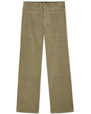 PAIGE Pantalones Anchos Leenah De Pana - Verde