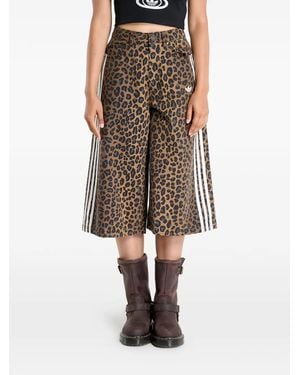 adidas Leopard-Patterned Bermuda Shorts - Brown