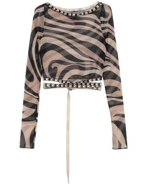 PUCCI Marmo-Print Long-Sleeved Top - White