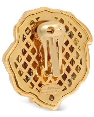 Roberto Cavalli Topaz-Stone Clip-On Earrings - Metallic