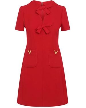 Valentino Garavani Crepe Couture Mini Dress - Red