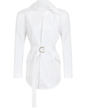 CAYET Julia Belted Blouse - White