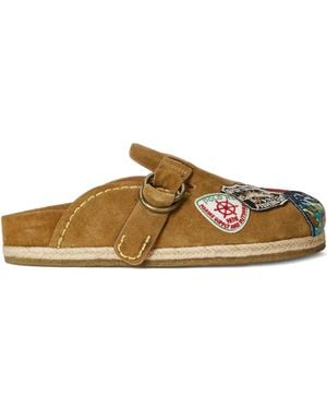 Polo Ralph Lauren Patch-Embellished Buckle Sandals - Brown