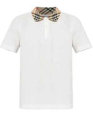 Burberry Polo A Quadri - Bianco