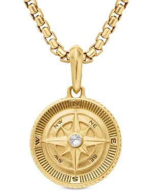 David Yurman 18Kt Maritime Compass Diamond Amulet (29.5Mm) - Metallic