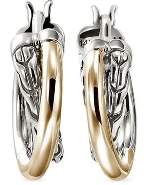 John Hardy Pendientes De Aro Jh Essential Crossover En Oro De 14 Ct - Blanco