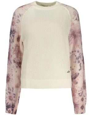 Desigual Floral-Print Raglan-Sleeve Sweater - Natural