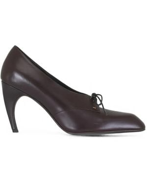 KHAITE Lace-Up Leather Court Shoes - White