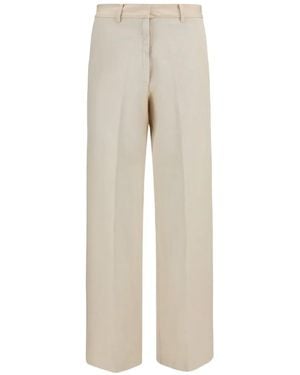 forte_forte Straight-Leg Belt-Loop Trousers - Natural