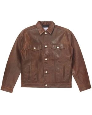 Won Hundred Leather Jacket - Brown