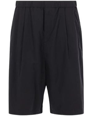 Undercover Short En Soie À Bords Francs - Blue