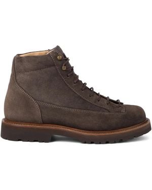Brunello Cucinelli Suede Lace-up Boots - Brown
