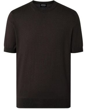 ZEGNA Cotton T-Shirt - Black