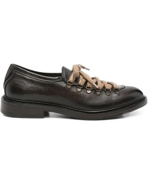 F.LLI RENNELLA Scott Lace-Up Leather Trainers - Brown