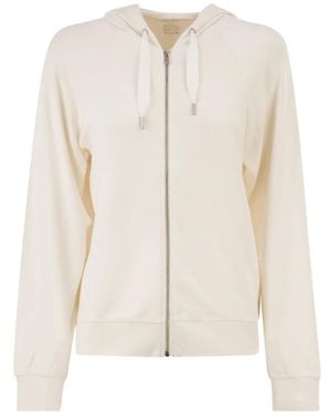 Majestic Filatures Zip-Up Raglan-Sleeve Hoodie - White