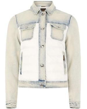 Moorer Denim Jack Met Gewatteerd Vlak - Wit
