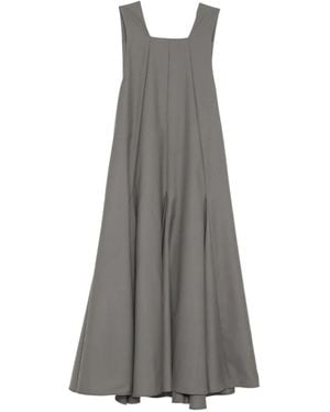 Enfold Flared Square Neck Dress - Gray