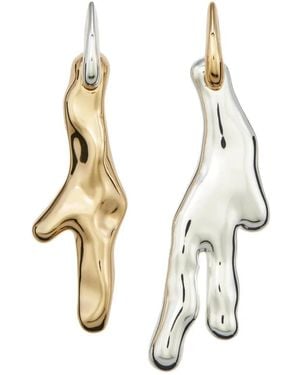Tory Burch Asymmetrische Oorbellen Met Vloeibaar Effect - Wit
