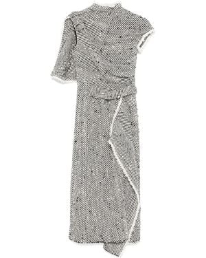 Erdem Abito Midi Drappeggiato - Grigio