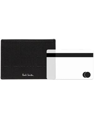 Paul Smith Shadow Stripe Leather Cardholder - White