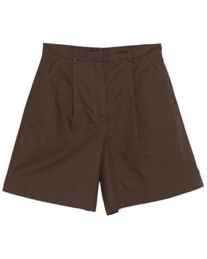 Weekend by Maxmara Pleatd Bermuda Shorts - Brown