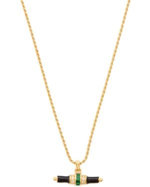 V By Laura Vann Bridget Enamel T-Bar Necklace - Metallic