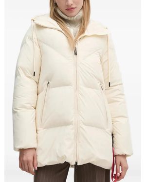 AFTER LABEL Hooded Quilted Puffer Jacket - Natural