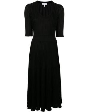 CASASOLA Knitted Scoop Neck Dress - Black