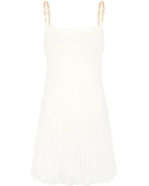Rabanne Chain-Strap Silk Minidress - White
