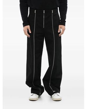 Jil Sander Pantalones Con Detalle De Cremalleras - Negro