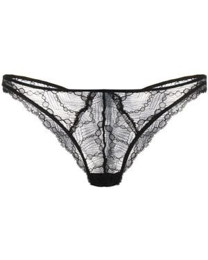 Kiki de Montparnasse Mon Cheri Lace Thong - Grey