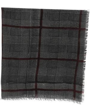 Faliero Sarti Cristopher Check-Pattern Frayed Scarf - Black