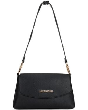 Love Moschino Logo-Plaque Shoulder Bag - Black