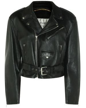 Saint Laurent Belted Biker Jacket - Black