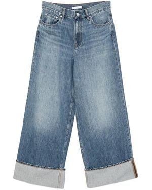 Helmut Lang Vaqueros Anchos De Talle Bajo - Azul